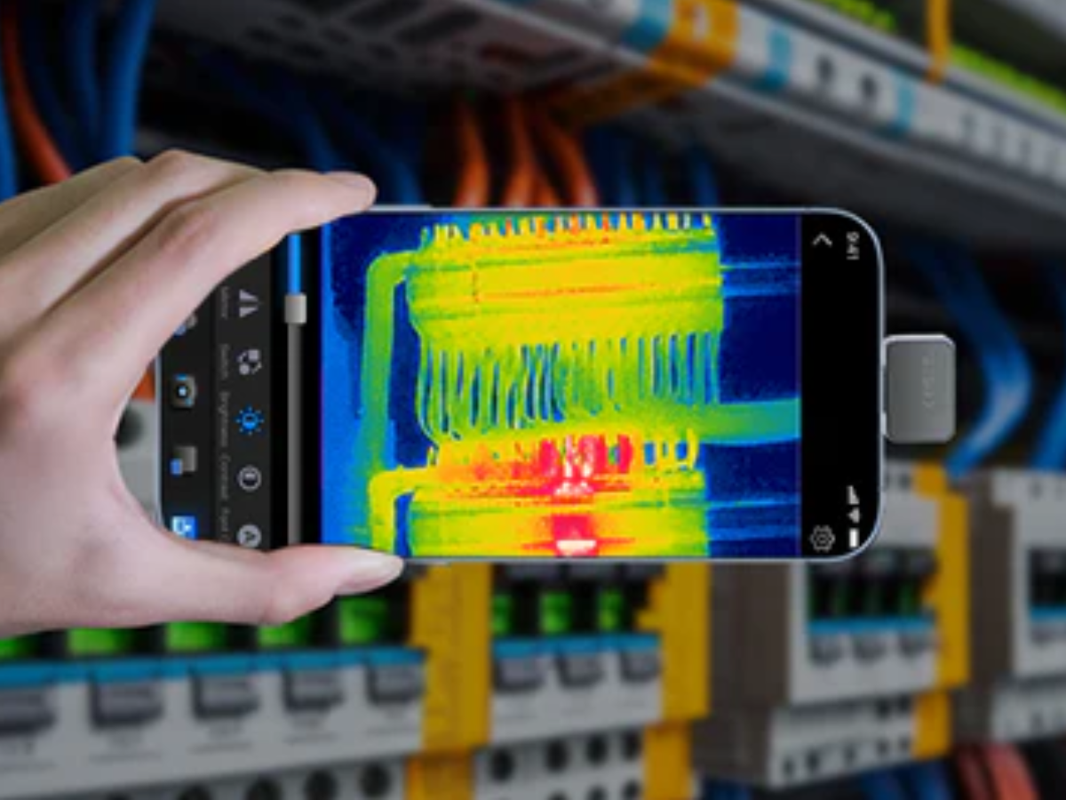 Using a smartphone thermal imager to inspect electrical boxes