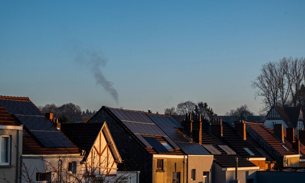 Solar panels on the roof