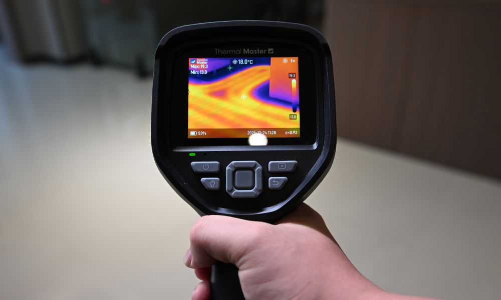Using a handheld thermal imager to inspect underfloor heating