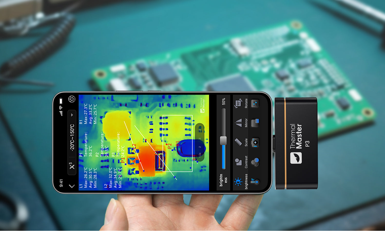 Image data from a smartphone thermal imager.