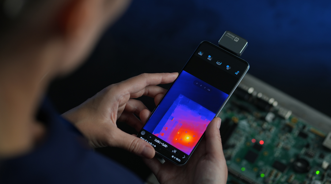 The man used a mobile phone thermal imager to conduct inspections.