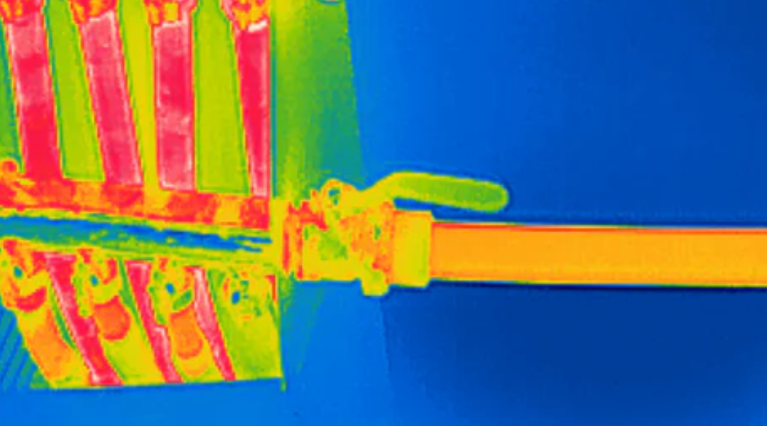 Thermal image of water pipes