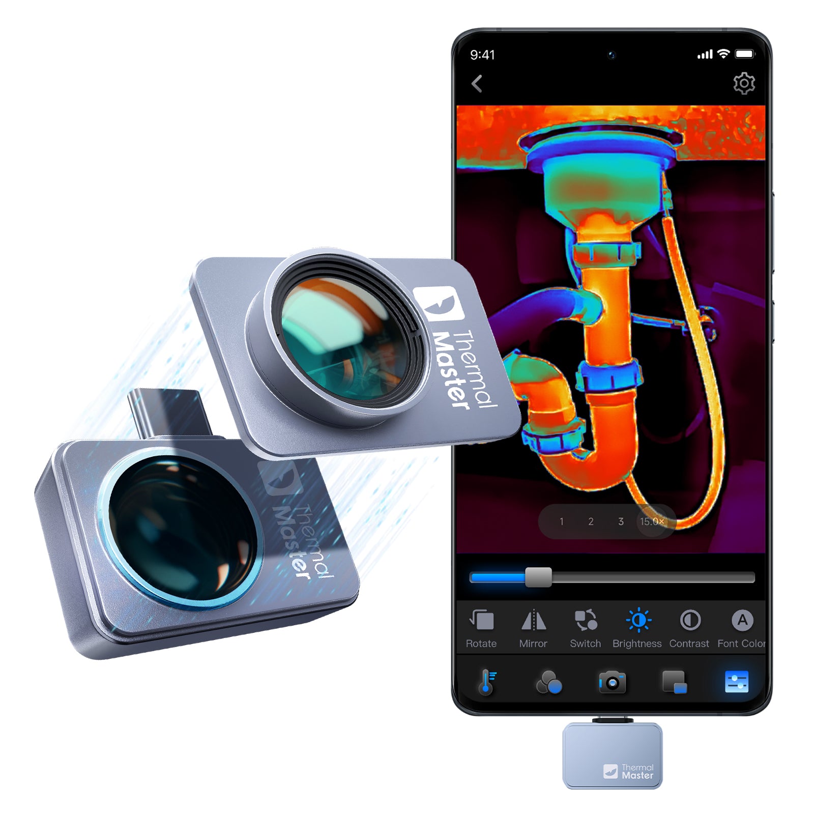 Thermal Master P2 Pro Wärmebildkamera Für IPhone – 512x384 IR-Auflösung & 15x Zoom