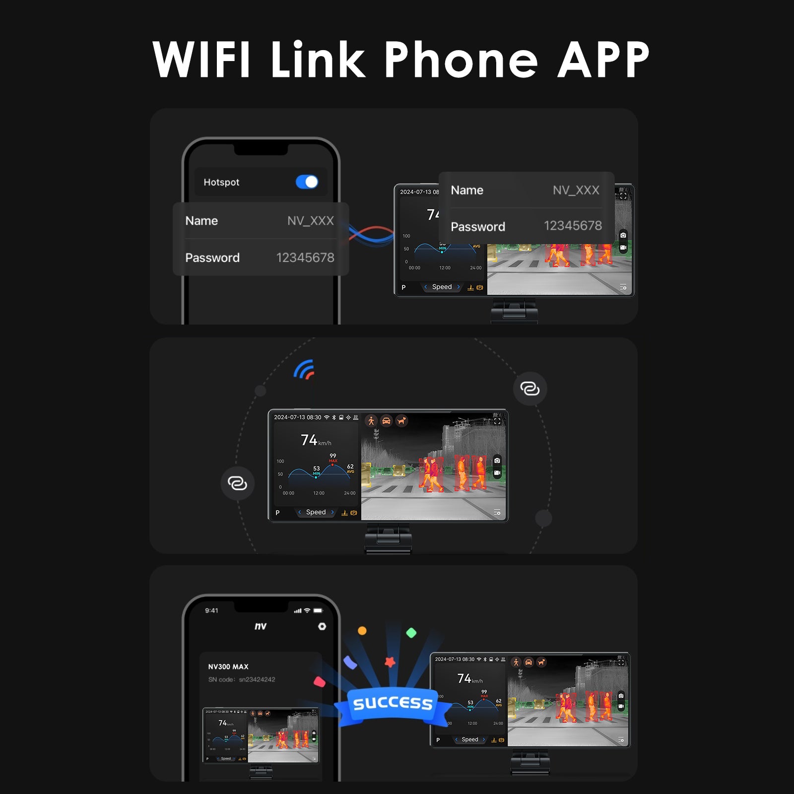 Thermal Master NV300 MAX,  Detect Life, 328 Yards Anti-Collision