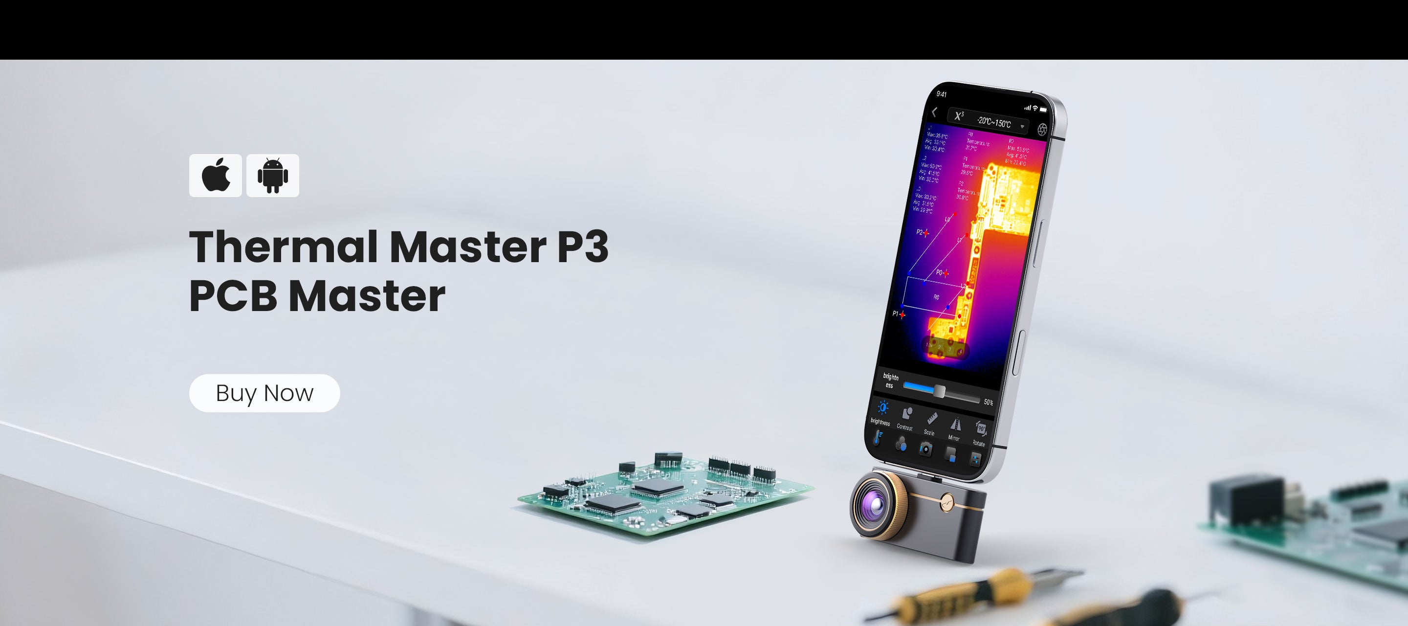 Thermal Master P3 PCB Master thermal camera for PCB inspection