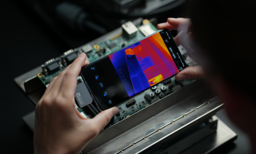 Using a mobile phone thermal imager to inspect electronic components