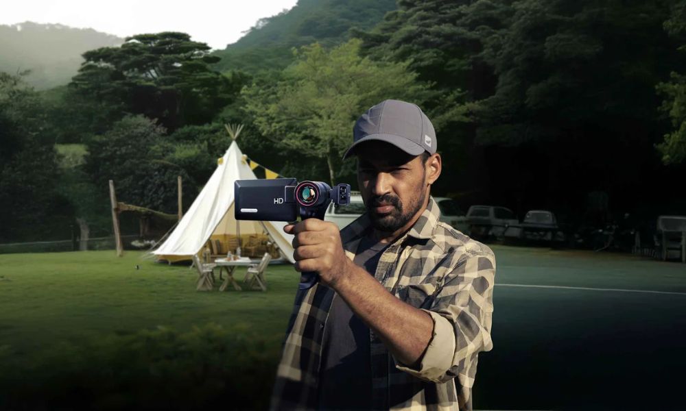 The man was holding a handheld Thermal Scope.