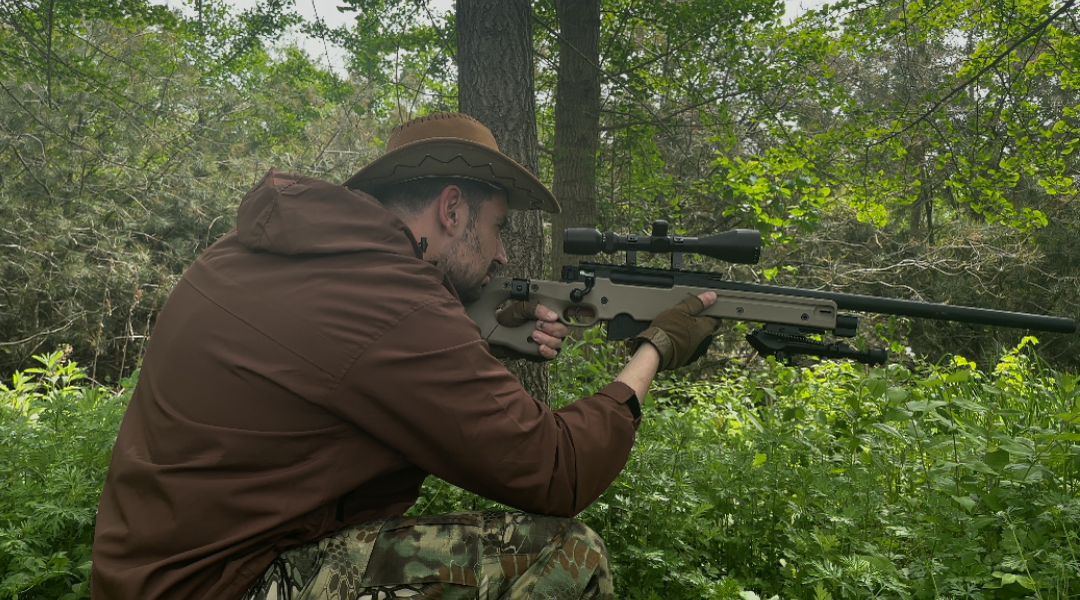A man observing in the wild