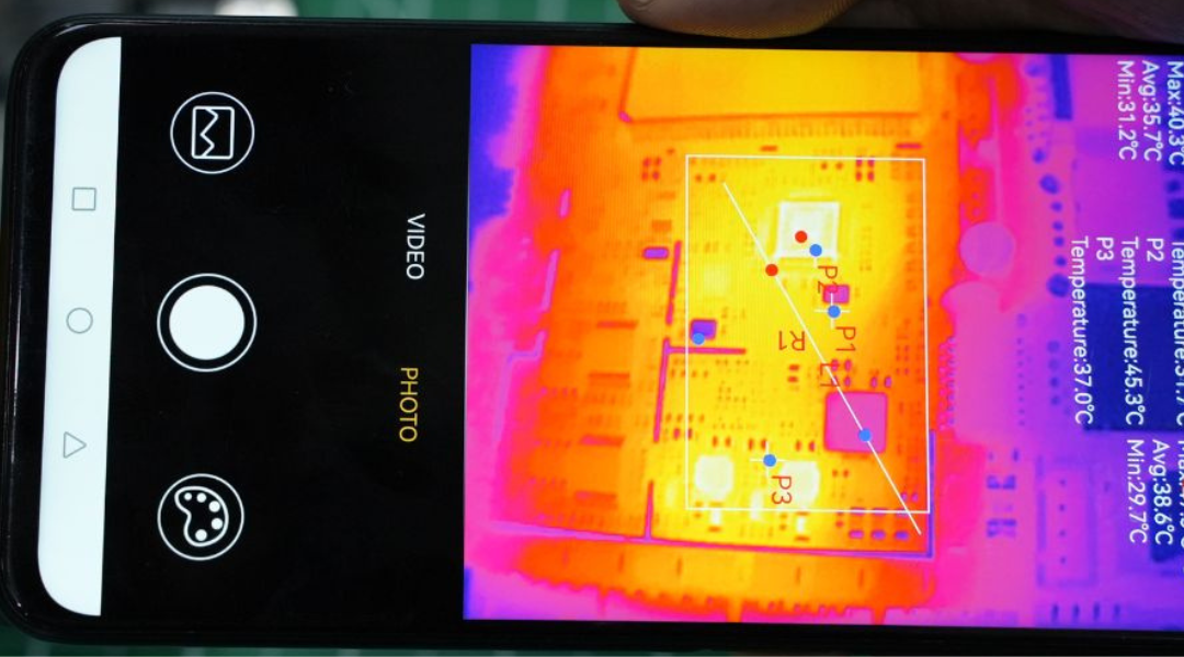 Smartphone thermal imaging PCB inspection