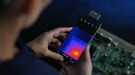 Using a mobile phone thermal imager to inspect circuit boards