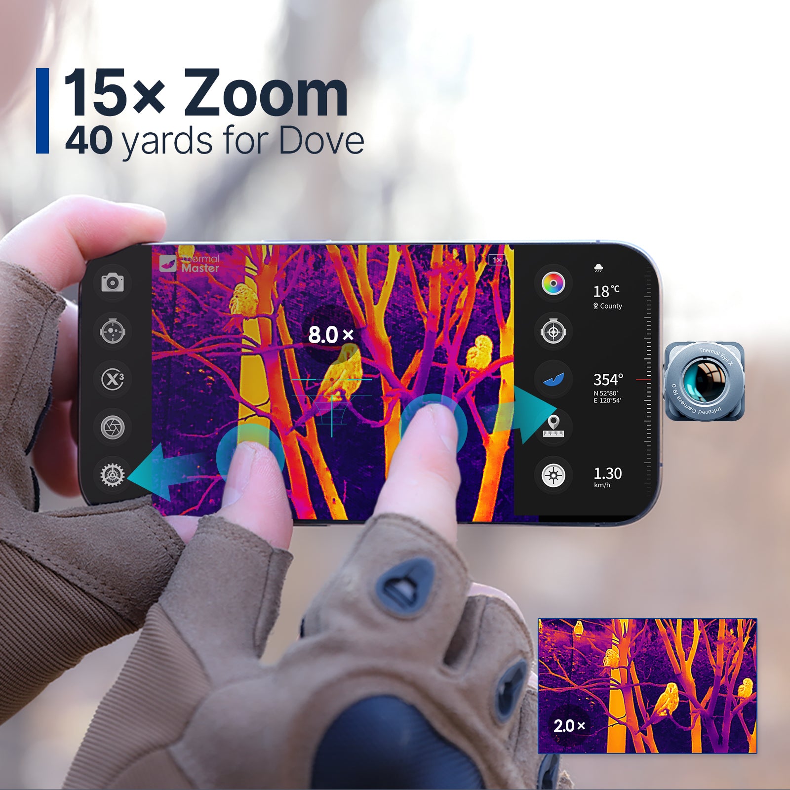 night vision monocular IR illuminator test smartphone camera